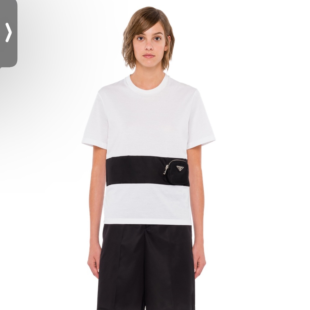 Prada jersey tee with coin pouch